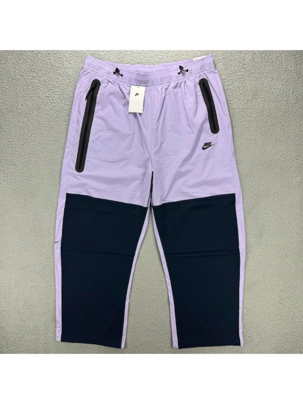 Nike Tech Pants Mens Extra Large XL Purple Woven Oversized Fit Straight Stacked